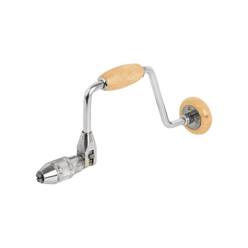  Berbiqui Profesional Taladro Manual 12", tipo ratchet, Barril y Manibela de Madera, BC-12M 10970 Truper 75.423729 Berbiqui Prof