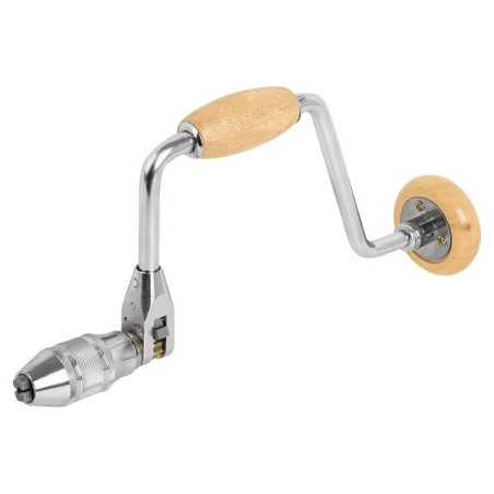  Berbiqui Profesional Taladro Manual 12", tipo ratchet, Barril y Manibela de Madera, BC-12M 10970 Truper 75.423729 Berbiqui Prof