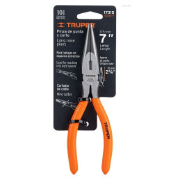  Alicate de punta y corte 7" acero al cromo vanadio mango de vinil, T203-7 17315 Truper 13.305085 Alicate de punta y corte 7" ac