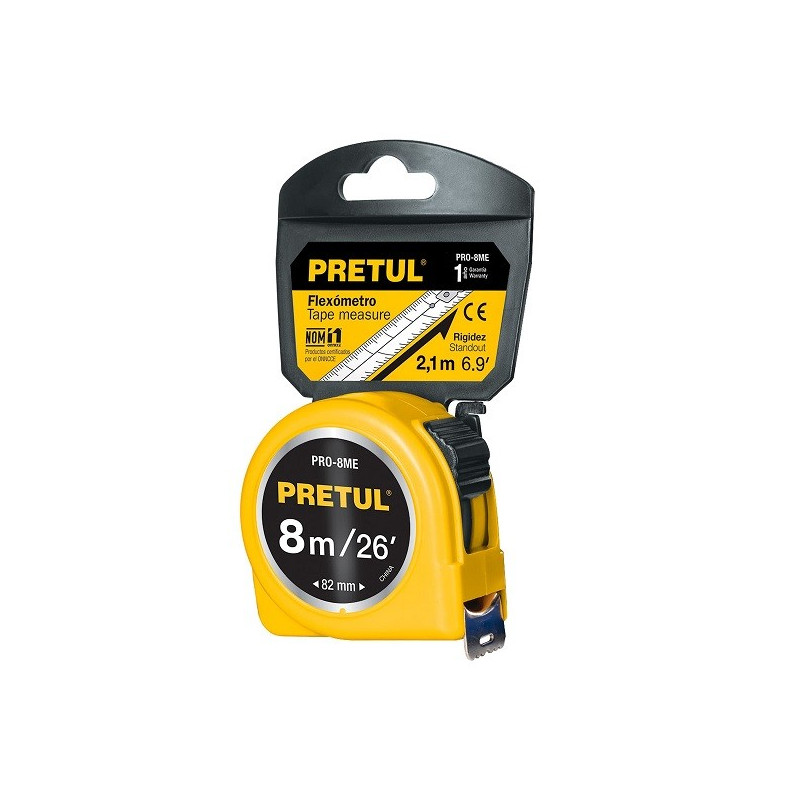  Wincha Flexometro Amarillo 8 Metros, carcasa ABS, PRO-8MEB 21603 Pretul 11.186441 Wincha Flexometro Amarillo 8 Metros, carcasa 