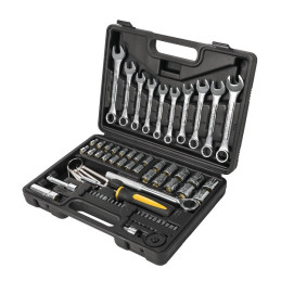  Juego de herramientas 70 Piezas con Estuche de Plastico, Encastre 1/4 " y 3/8", SET-73 22981 Pretul 73.728814 Juego de herramie