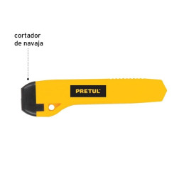  Cutter 6" 18mm Plastico 1Navaja de Acero, Pretul CUT-6P 22405 1.949153 Cutter Plastico Largo 6" Ancho 18mm, Navaja de Acero, CU