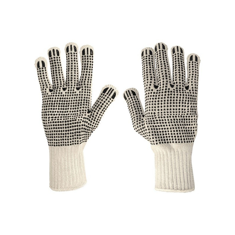  Guantes de Algodón Unitalla con puntos de PVC en palma y dorso, puño tejido, GU-PU-P 21830 Pretul 3.389831 Guantes de Algodón U