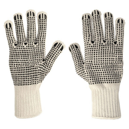  Guantes de Algodón Unitalla con puntos de PVC en palma y dorso, puño tejido, GU-PU-P 21830 Pretul 3.389831 Guantes de Algodón U