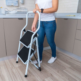  Escaleras  Tubulares 2 Peldaños Plegables T3 Max2m P4.5kg Acero, Pretul 24118 84.745763 Escalera 2 Peldaño Tubulares Plegable, 