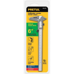  Calibrador Escolar Pulgadas y Milimetros 6" o 150mm, en acero, VER-6PX 21455 Pretul 9.40678 Calibrador Escolar Pulgadas y Milim