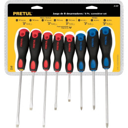  Juego Desarmadores 8 Pza 3/16 1/4" Mango Comfort Grip, JD-4BP 20219 Pretul 22.033898 Juego Desarmadores 8 Pza 3/16 1/4" Mango C