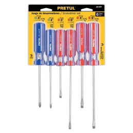  Juego Desarmadores 6 Pza 3/16 1/4"Mango de PVC, JD-6BP 20214 Pretul 16.949153 Juego Desarmadores 6 Pza 3/16 1/4"Mango de PVC, J