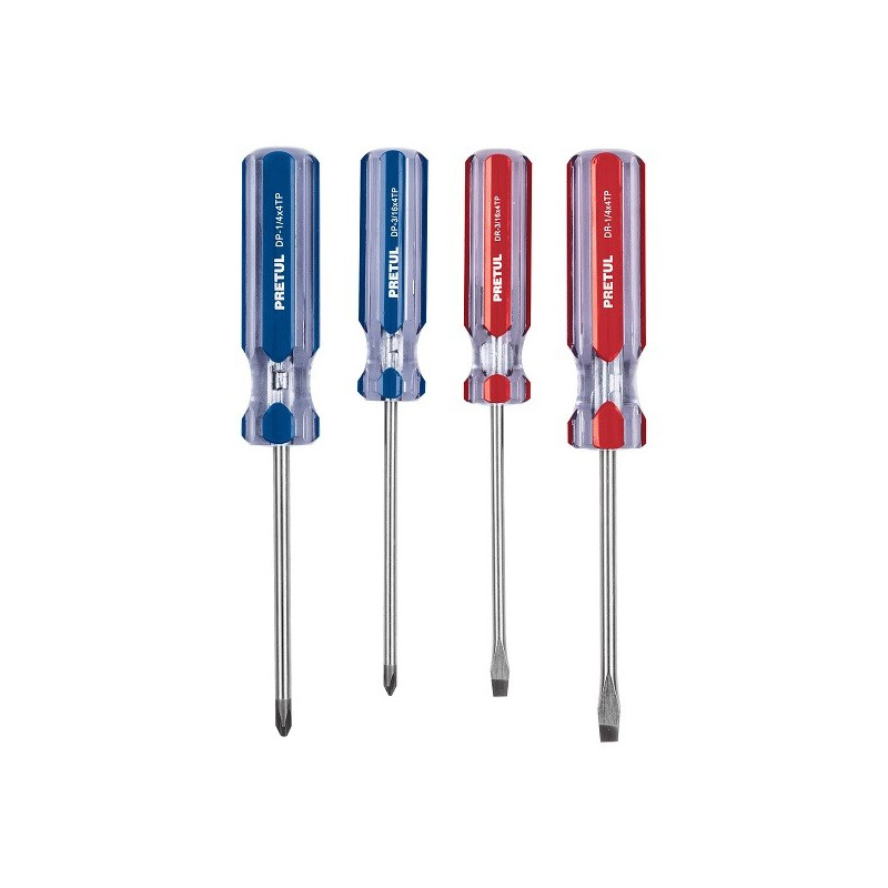  Juego Desarmadores 4 Pza 3/16 1/4" MangoPVC Pretul 20212 11.610169 Juego Desarmadores 4 Pza 3/16 1/4" Mango de PVC, JD-4BP 2021