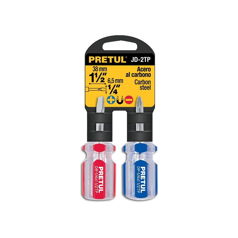  Juego Desarmadores 2 Pza 1/4" Estrella Plano Trompo MangoPVC Pretul 21379 4.152542 Juego Desarmadores 2 Pza 1/4" Tipo Trompo Ma