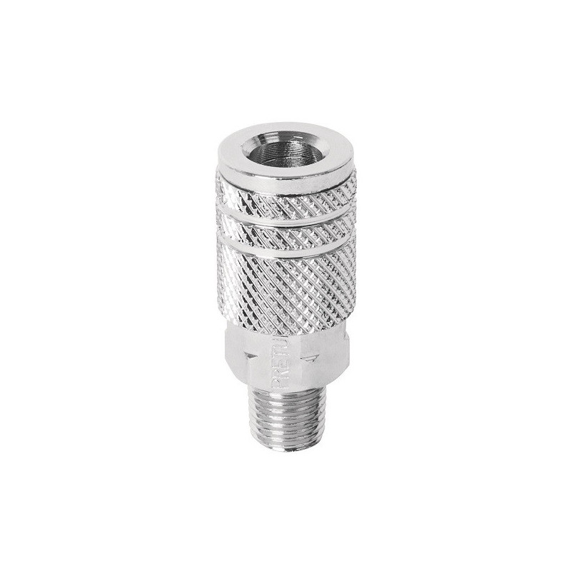  Acople rapido de acero Cromado Macho, Cuerda 1/4 NPT, COPLE-MA-1/4P 27029 Pretul 6.271186 Acople rapido de acero Cromado Macho,