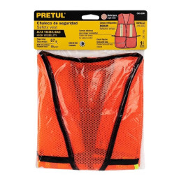  Chaleco de Seguridad Unitalla Naranja Cintas Dobles 3/4" Alta Visibilidad, CHS-200N 21025 Pretul 5.423729 Chaleco de Seguridad 