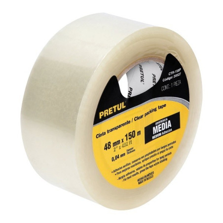  Cinta de Embalaje Transparente 48mm x 150m Adhesivo acrilico E0.040mm Pretul 20527 6.779661 Cinta de Embalaje Transparente, 150