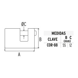  Candados Antipalanca 88mm S8 2Llaves Hermex 43358 62.711864 Candado Antipalanca 88mm Seguridad 8, cierre de balin incluye 2 Lla