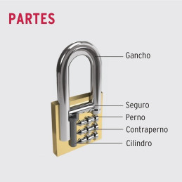  Candados 30mm S4 ExtraLargo 2llaves Hermex 43440 11.355932 Candado Pulido de Alta seguridad extra largo 30mm Seguridad 4, Inclu