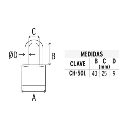  Candados 50mm S4 Hierro GanchoLargo 2llaves Hermex 43325 10.254237 Candado de Hierro Arco Largo 50mm Seguridad 4, 2 llaves trad