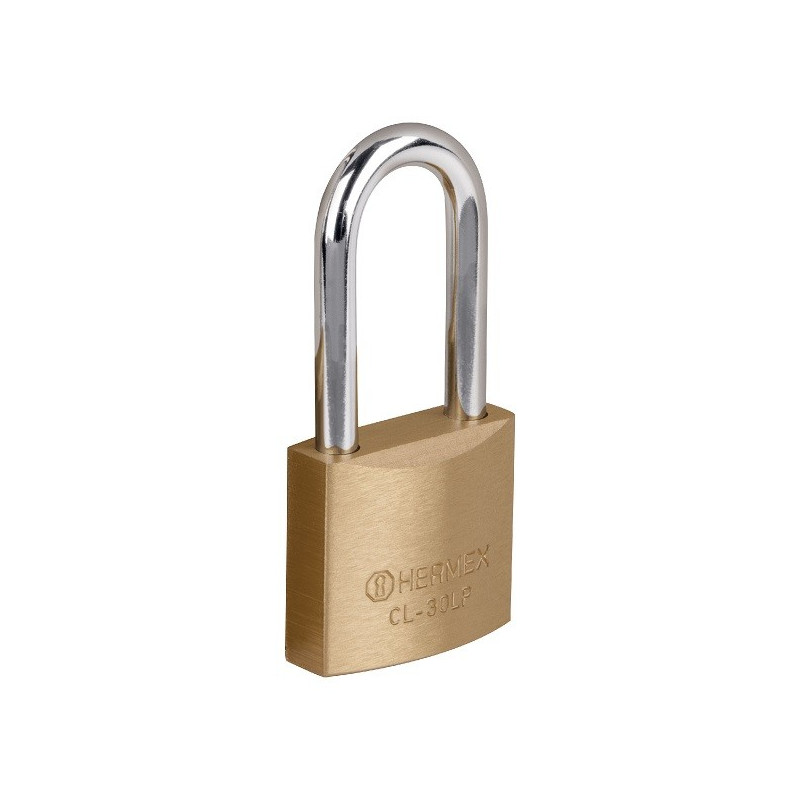  Candados 30mm S3 GanchoLargo 2llaves Hermex 23516 8.728814 Candado Pulido Basico arco largo 30mm Seguridad 3, Incluyen 2 llaves
