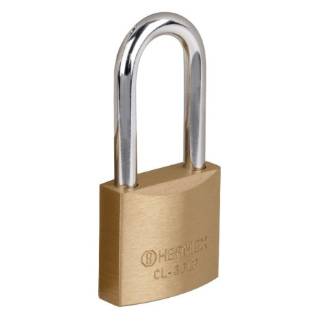  Candados 30mm S3 GanchoLargo 2llaves Hermex 23516 8.728814 Candado Pulido Basico arco largo 30mm Seguridad 3, Incluyen 2 llaves
