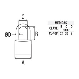  Candados 40mm S4 2llaves Hermex 23515 10.847458 Candado Pulido Basico 40mm Seguridad 4, Incluyen 2 llaves Tradicional, CL-40P 2