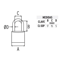  Candados 30mm S3 2llaves Hermex 23514 7.711864 Candado Pulido Basico 30mm Seguridad 3, Incluyen 2 llaves Tradicional, CL-30P 23