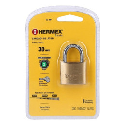  Candados 30mm S3 2llaves Hermex 23514 7.711864 Candado Pulido Basico 30mm Seguridad 3, Incluyen 2 llaves Tradicional, CL-30P 23