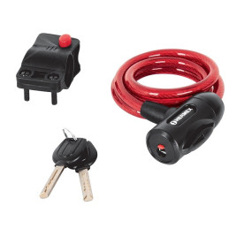  Cables de Seguridad con llave 10mm 1m, en acero con cubierta PVC, Incluyen 2 llaves tipo automotriz, CB-10C 43922 Hermex 13.389