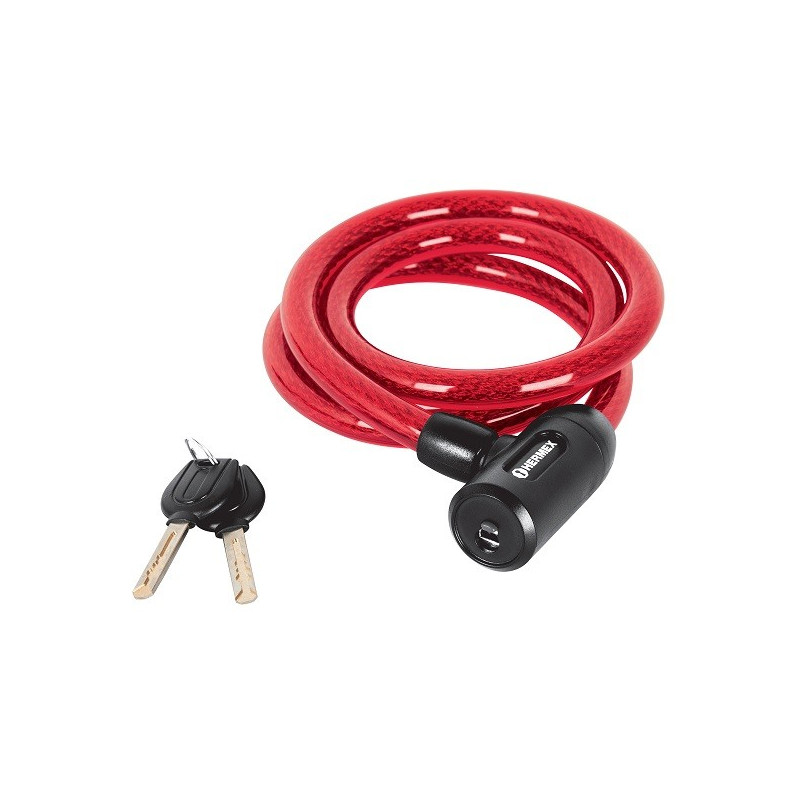  Cables de Seguridad con llave 15mm 1.20m, en acero con cubierta PVC, Incluyen 2 llaves tipo automotriz, CB-15 43920 Hermex 15.5