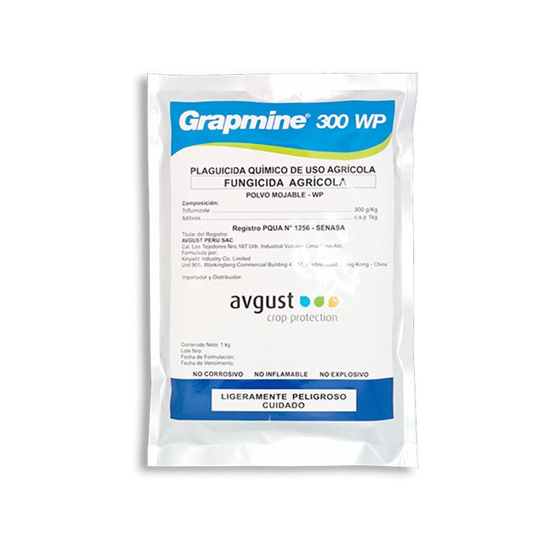 Grapmine 500gr, Triflumizole, Fungicida sistemico, accion preventiva y curativa, Avgust 133.050847 Grapmine 500gr, Triflumizole Grapmine 500gr, Triflumizole, Fungicida sistemico, accion preventiva y curativa, Avgust 133.050847 Grapmine 500gr, Triflumizole