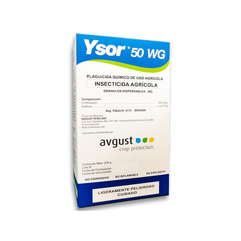  Ysor 200gr, Clothianidin, Insecticida sistemico, accion por contacto e ingestion, Avgust 86.440678 Ysor 200gr, Clothianidin, In
