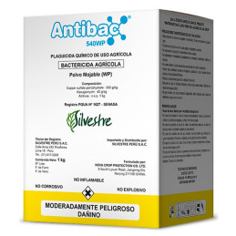  Antibac 1Kg, Sulfato de Cobre Pentahidratado+Kasugamycin, Bactericida-Fungicida sistemico, Silvestre 230.508475 Antiback 1Kg, S