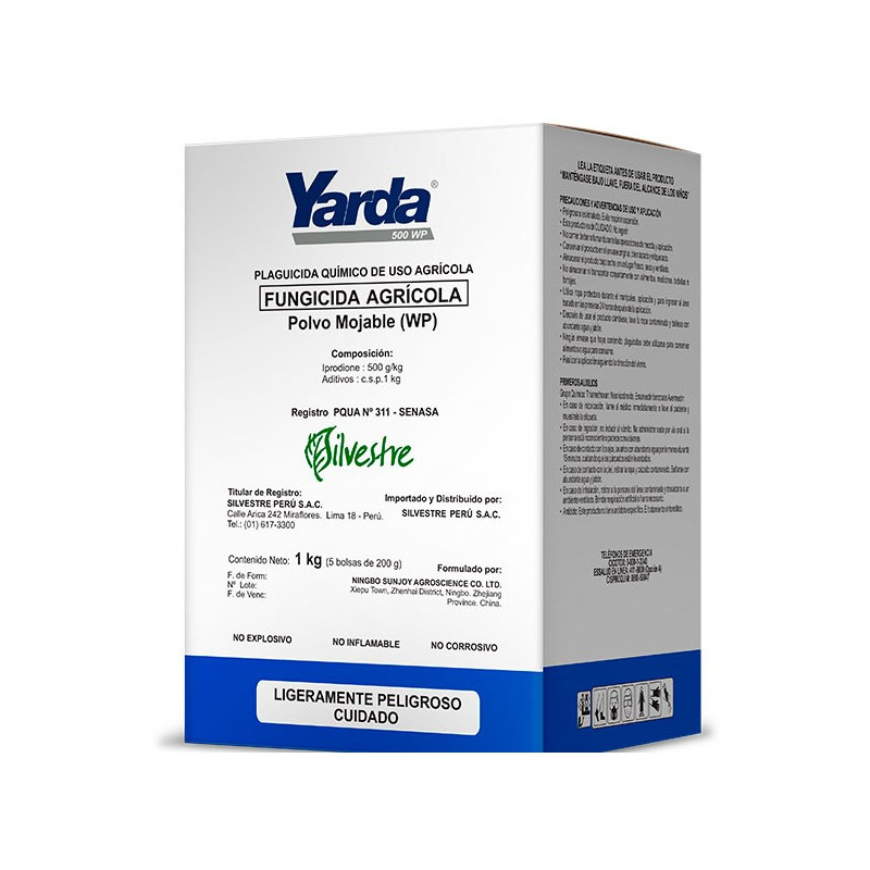  Yarda 1Kg, Iprodione, Fungicida de contacto para control de Botrytis, Silvestre 132.20339 Yarda 1Kg, Iprodione, Fungicida de co