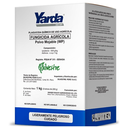  Yarda 1Kg, Iprodione, Fungicida de contacto para control de Botrytis, Silvestre 132.20339 Yarda 1Kg, Iprodione, Fungicida de co