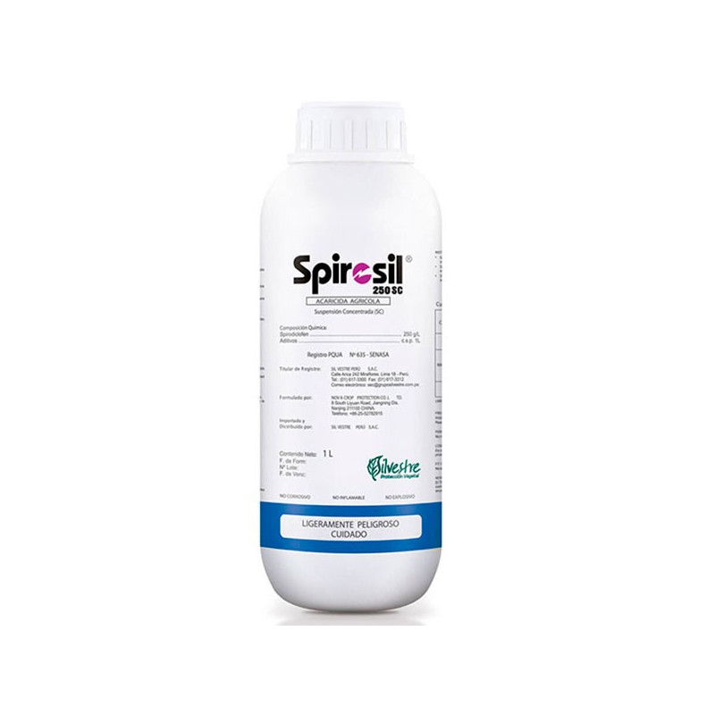 Spirosil 250ml, Spirodiclofen accion por contacto en huevos, ninfas, adultos hembras de acaros, Silvestre 45.762712 Spirosil 25