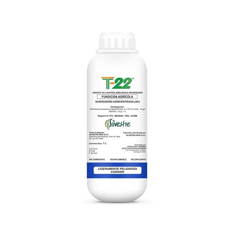  T-22 1L, Fungicida biologico derivado de Trichoderma harzianum cepa 22, Silvestre 183.050847 T-22 1L, Fungicida biologico deriv