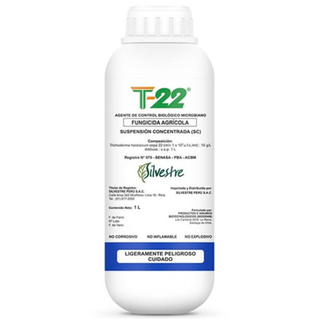  T-22 1L, Fungicida biologico derivado de Trichoderma harzianum cepa 22, Silvestre 183.050847 T-22 1L, Fungicida biologico deriv