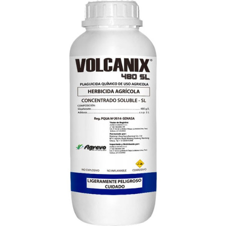  Volcanix 1L, Glifosato 48 SL , Agrevo 22.881356 Volcanix 1L, Glifosato 48 SL , Agrevo
VOLCANIX 480 SL es herbicida sistémico, n