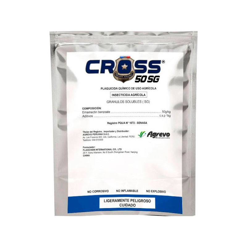  Cross 25Kg, Benzoato de Emamectina 5 SG, Agrevo 1893.220339 Cross 25Kg, Benzoato de Emamectina 5 SG, Agrevo
Es un insecticida l