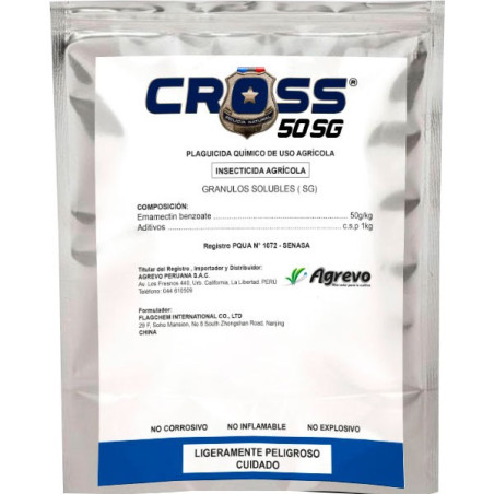  Cross 100gr, Benzoato de Emamectina 5 SG, Agrevo 9.830508 Cross 100gr, Benzoato de Emamectina 5 SG, Agrevo
Es un insecticida la
