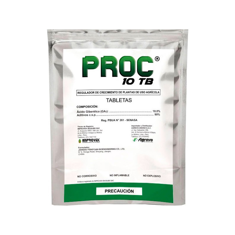  Proc 10 TB, 10 pastillas, Fitohormona Acido Giberelico 10%, Agrevo 38.999999 Proc 10 TB, 10 pastillas, Fitohormona Acido Gibere