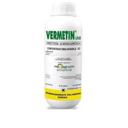  Vermetin 250ml, Abamectin, Insecticida acaricida accion translaminar para acaros y minadores de hojas, Neoagrum 18.644068 Verme
