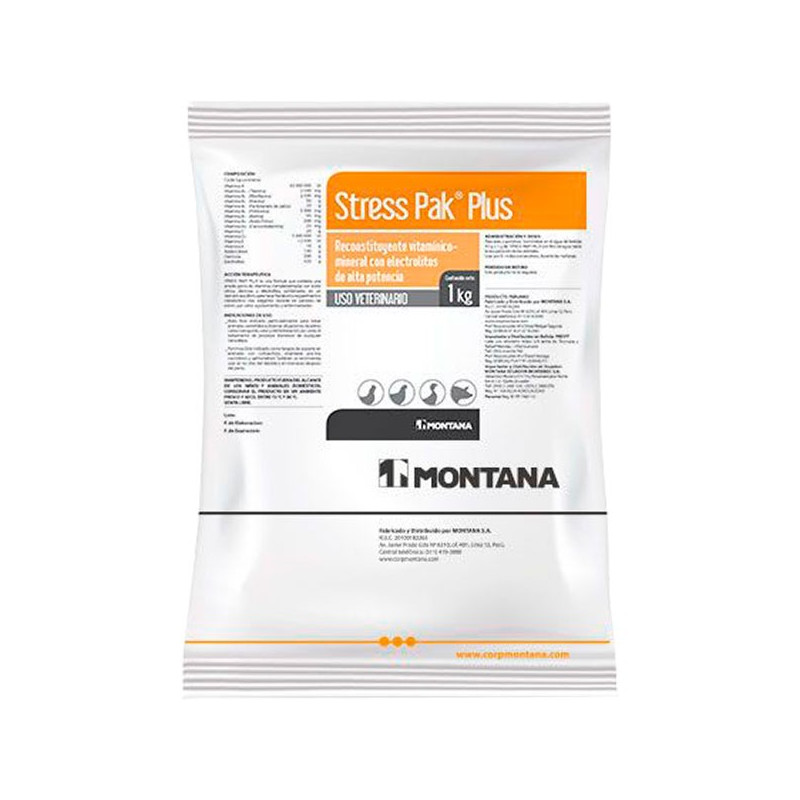  Stress Pak Plus 1Kg, Acido Citrico, Dextrosa, Electrolitos, Montana 88.983051 Stress Pak Plus 1Kg, Acido Citrico, Dextrosa, Ele