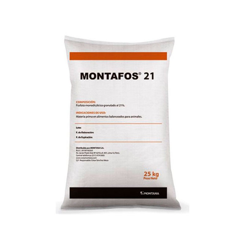  Montafos 21 25Kg, Fosfato Monodicalcico Alimenticio, Granulado Gris Oscuro, Montana 125.423729 Montafos 21 25Kg, Fosfato Monodi
