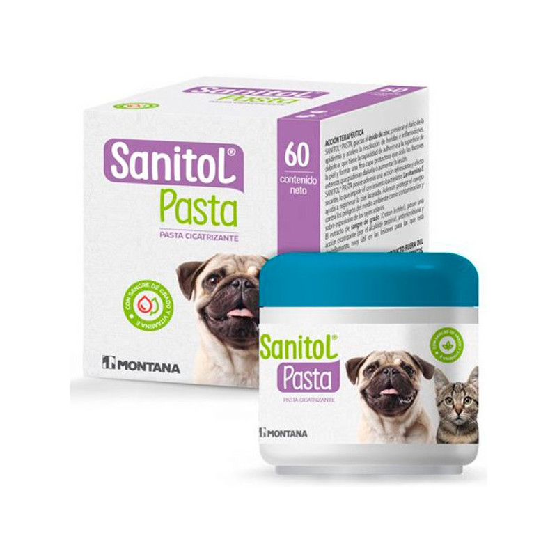  Sanitol Pasta 60gr, Pasta Cicatrizante, Vitamina E, Sangre de Grado, Oxido Zinc, Solucion Topica, Montana 42.372881 Sanitol Pas