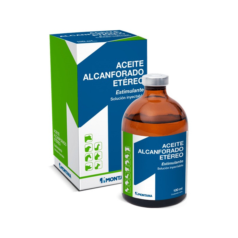  Aceite Alcanforado 10ml, Estimulante del Sistemas Respiratorio, Cardiovascular, Nervioso, Montana 25.423729 Aceite Alcanforado 