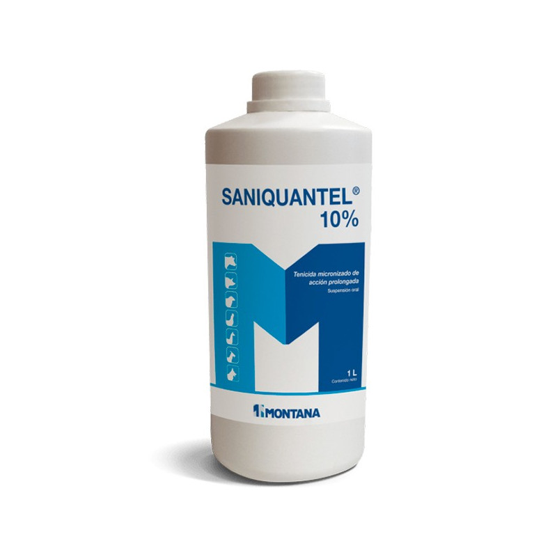  Saniquantel 10% 1L, Praziquantel, Antiparasitario Tenicida, Suspension Oral, Montana 99.152542 Saniquantel 10% 1L, Praziquantel