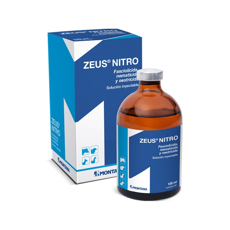  Zeus Nitro 100ml, Nitroxinil, Ivermectina, Antiparasitario Fasciolicida Nematicida Oestricida, Solucion Inyectable, Montana 68 