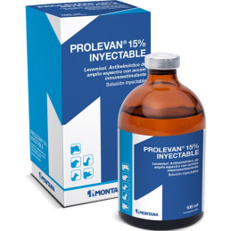  Prolevan 15% 100ml, Inyectable, Levamisol, Antiparasitario Gastrointestinal Accion Inmunoestimulante, Montana 22.033898 Proleva