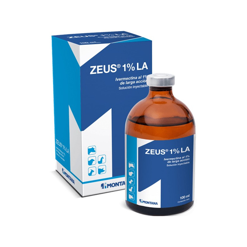  Zeus 1% LA 20ml, Ivermectina 1% Antiparasitario larga accion, Solucion Inyectable, Montana 12.20339 Zeus 1% LA 20ml, Ivermectin