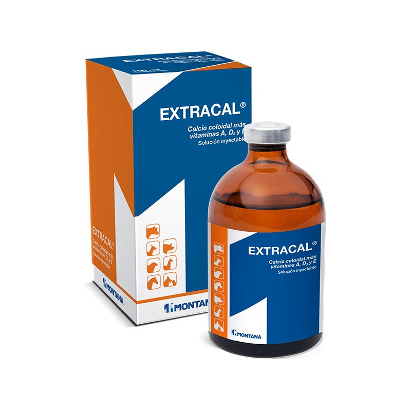  Extracal 100ml, Calcio Coloidal Vitamina A, D3 y E, Solucion Inyectable, Montana 36.440678 Extracal 100ml, Calcio Coloidal Vita