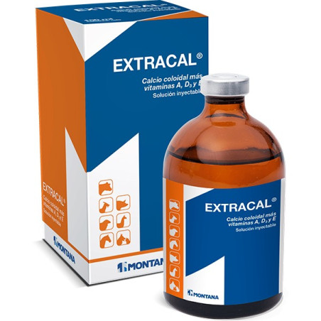  Extracal 100ml, Calcio Coloidal Vitamina A, D3 y E, Solucion Inyectable, Montana 36.440678 Extracal 100ml, Calcio Coloidal Vita